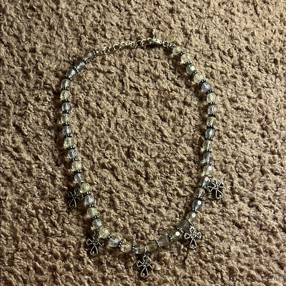 Elegant Silver Cross Charm Necklace